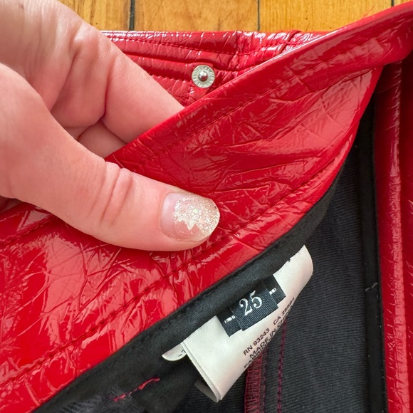 Diesel red faux leather PANTS - Picture 2 of 6